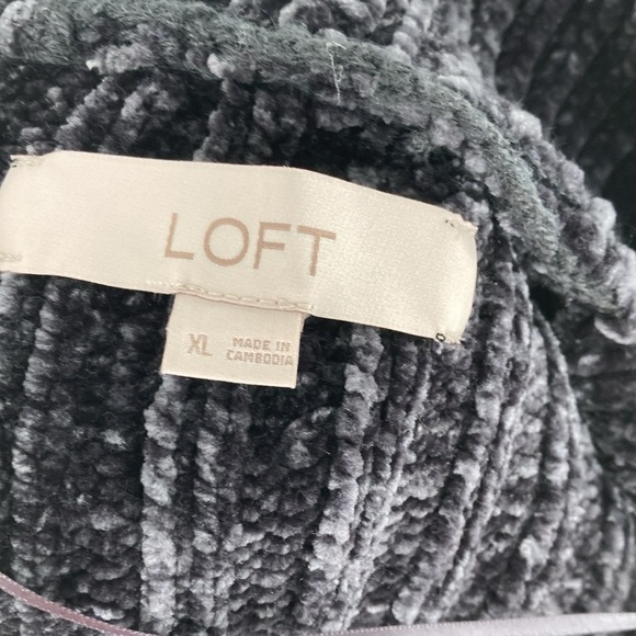 LOFT Grey Chenille Open Front Cardigan Womens X-Large - Picture 6 of 7